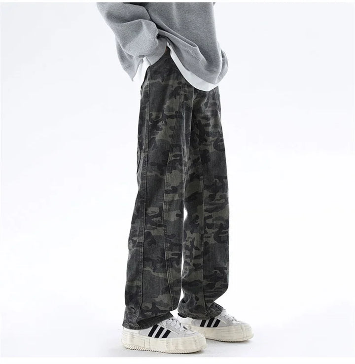Oversized Men’s Cargo Jeans - Baggy Straight Denim Wear