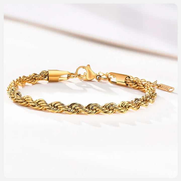 Stainless Steel Rope Chain Bracelet Twisted Singapore