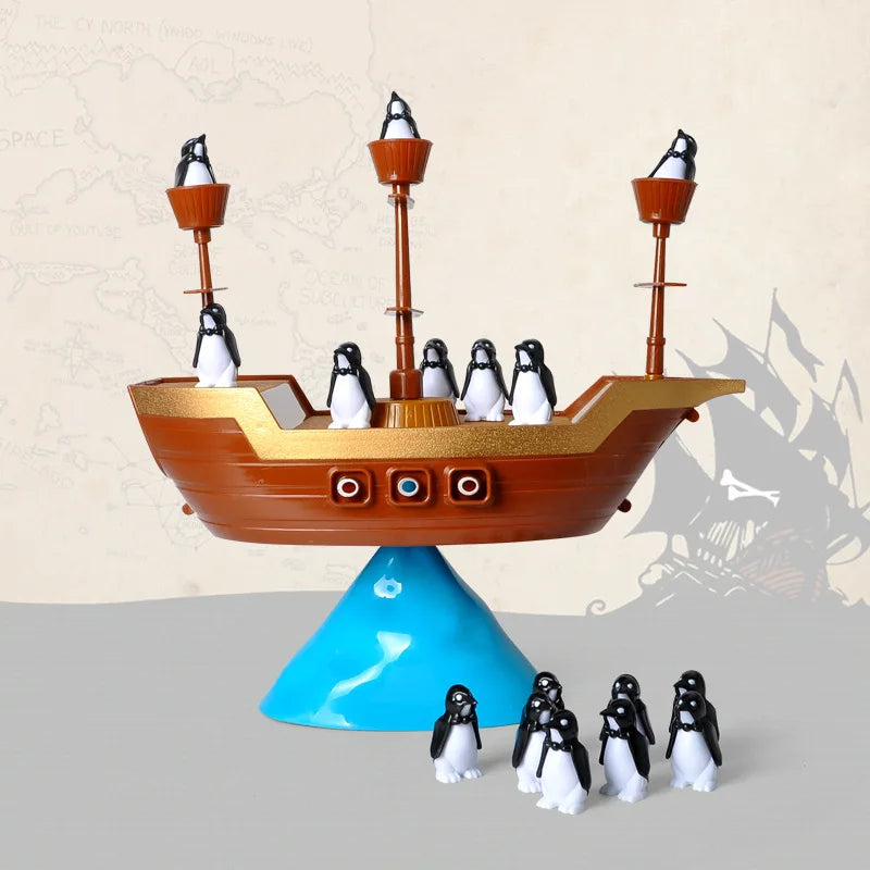 colourful Pirate Ship Balance Game - Fun Penguin Puzzle for Kids, Parent-Child Interaction, Ideal Birthday Gift