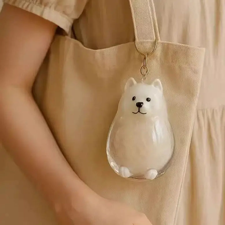 Dog Hair Keepsake Keychain Pendant Clear Resin Charm
