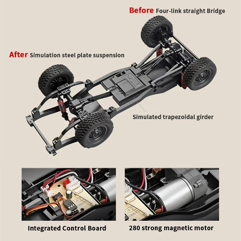 Remote Control Car 1/12 Scale 4WD Off Road RC Pickup Truck Toy For Kids Christmas Gift