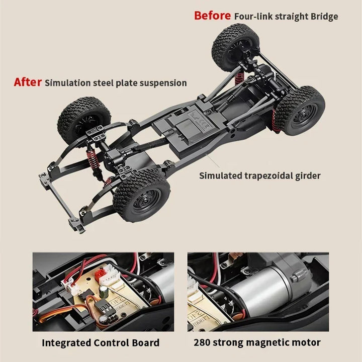 Remote Control Car 1/12 Scale 4WD Off Road RC Pickup Truck Toy For Kids Christmas Gift