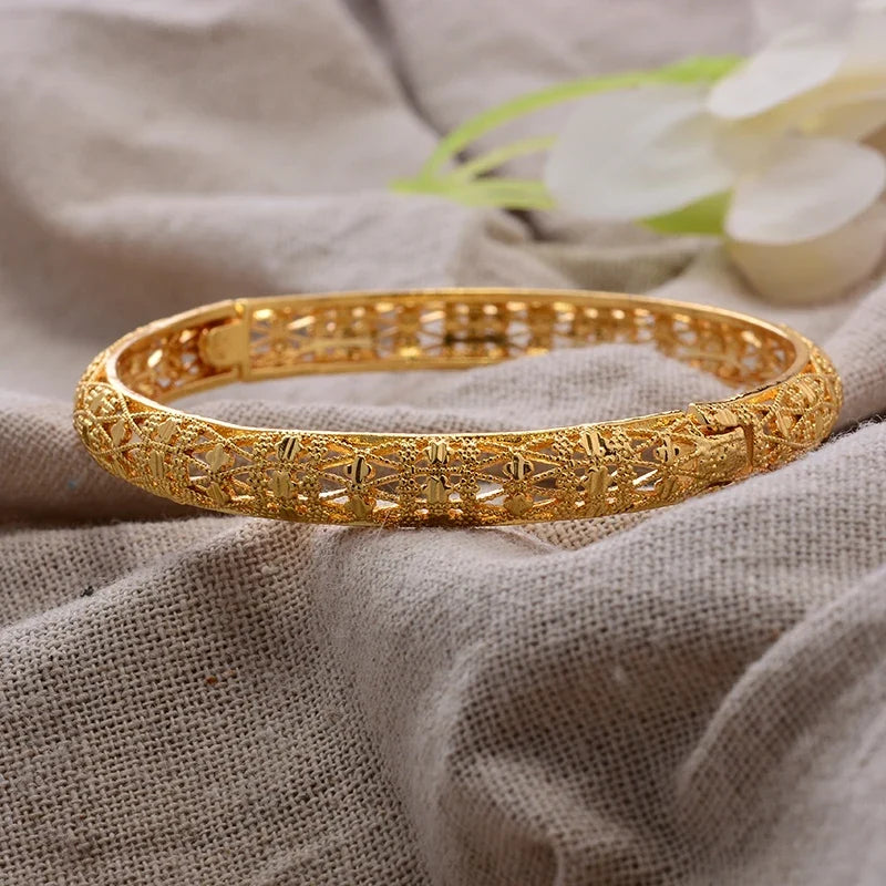 Gold Plated Bangles Luxury Arabic Wedding Bracelet