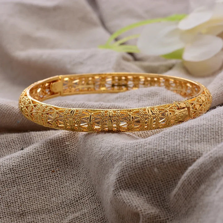 Gold Plated Bangles Luxury Arabic Wedding Bracelet