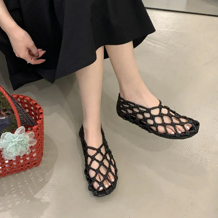 Breathable Women’s Ballet Flats - Mesh Weave, Summer