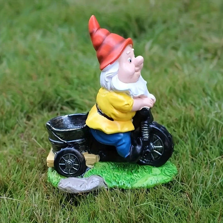 Garden Gnome On Bicycle Statue Durable Resin Outdoor Decor Flower Cart Dwarf Ornament Fall 2026