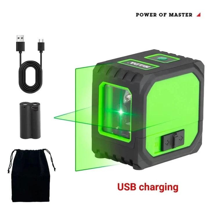 Mini Laser Level with Self-Leveling Green Beams - USB Charging Home Tools