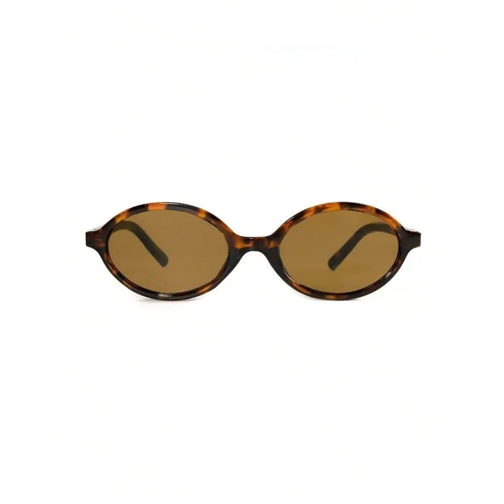 Retro unisex small oval sunglasses – mirror lens, resin frame, casual beach &amp; daily accessory