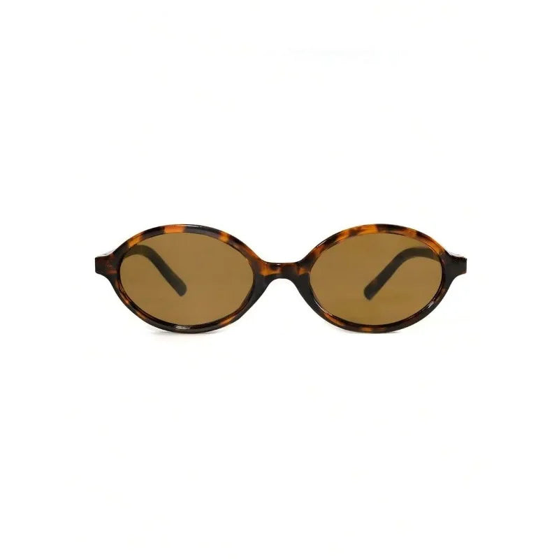 Retro unisex small oval sunglasses – mirror lens, resin frame, casual beach &amp; daily accessory