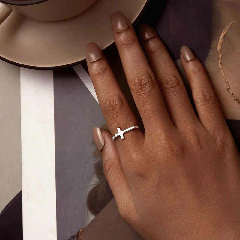 Sterling Silver Cross Ring 925 - Minimalist Daily Wear Jewelry Summer 2026 Gift Idea For All Jewelry Lovers