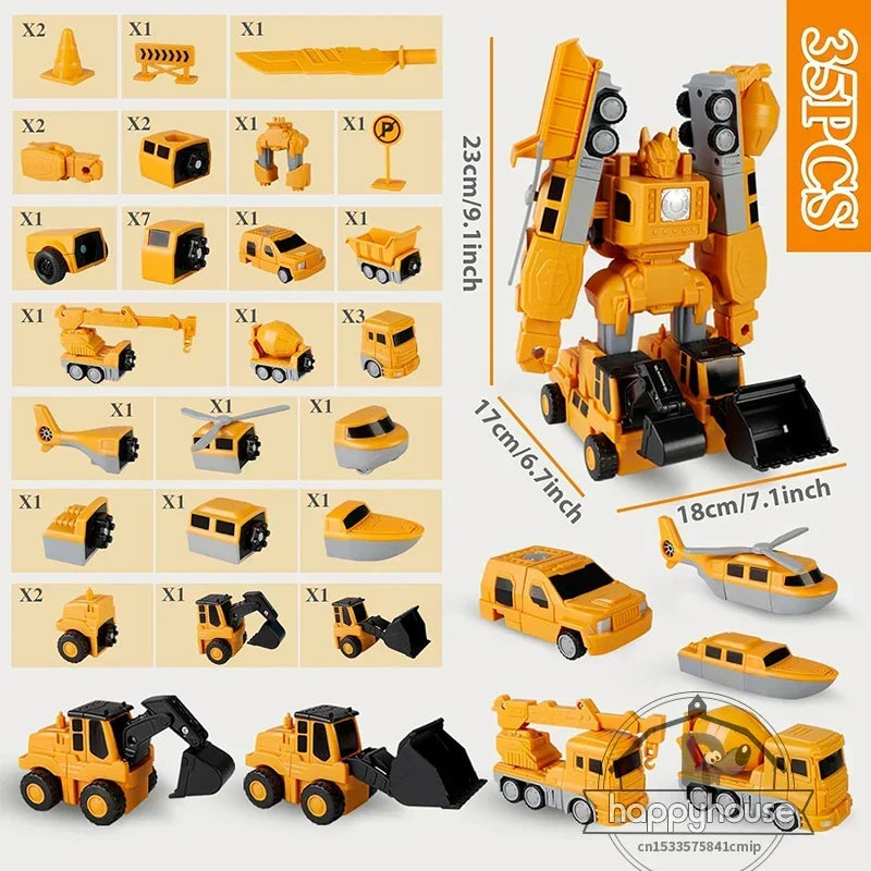 Magnetic Building Blocks Set - Transforming Robot Car Toy for Toddlers, STEM Learning Toy, Fall 2025 Gift Idea