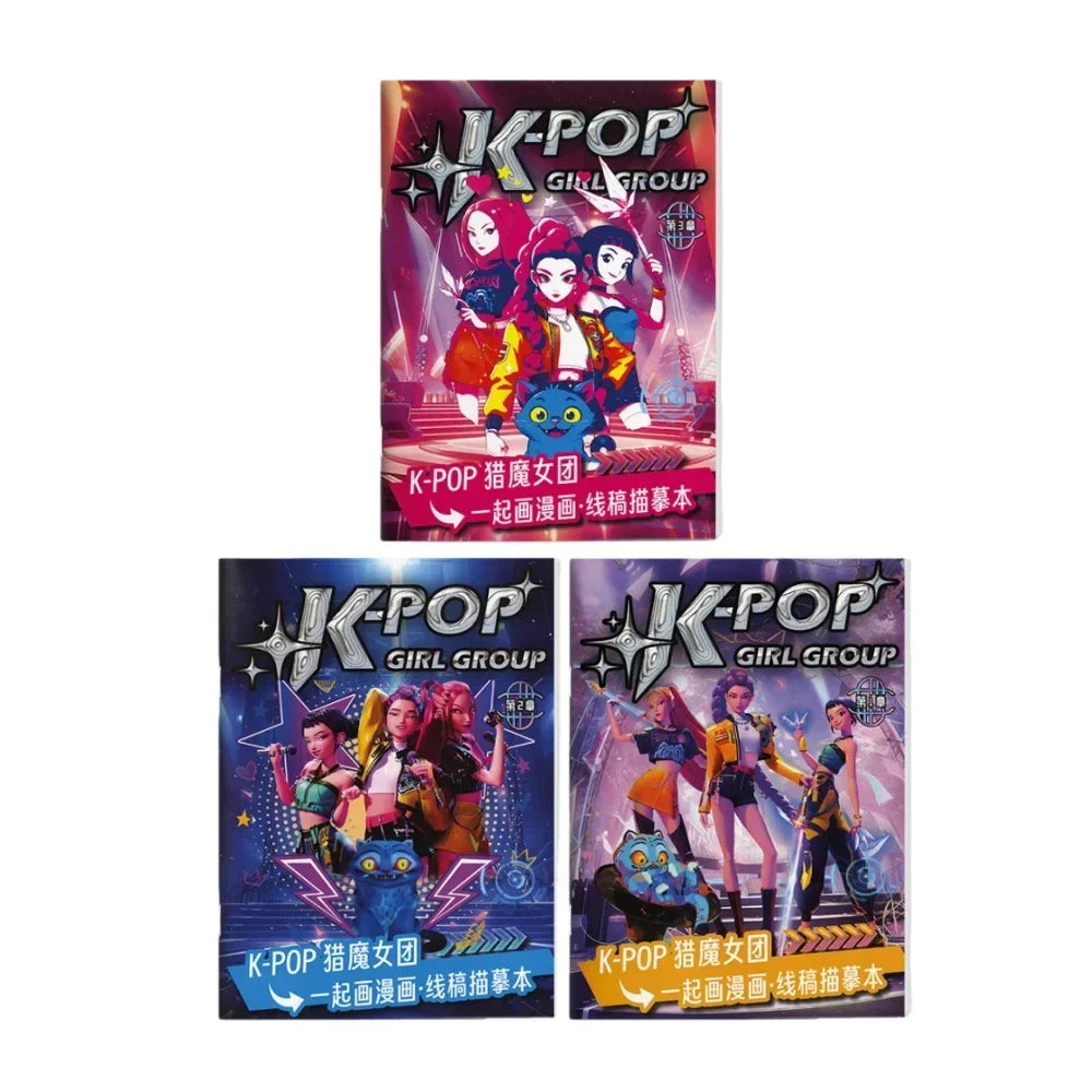 colouring Book Kpop Demon Hunters Anime Sketches Rumi Mira Zoey Cute Line Drawings Back to School 2025 Gift
