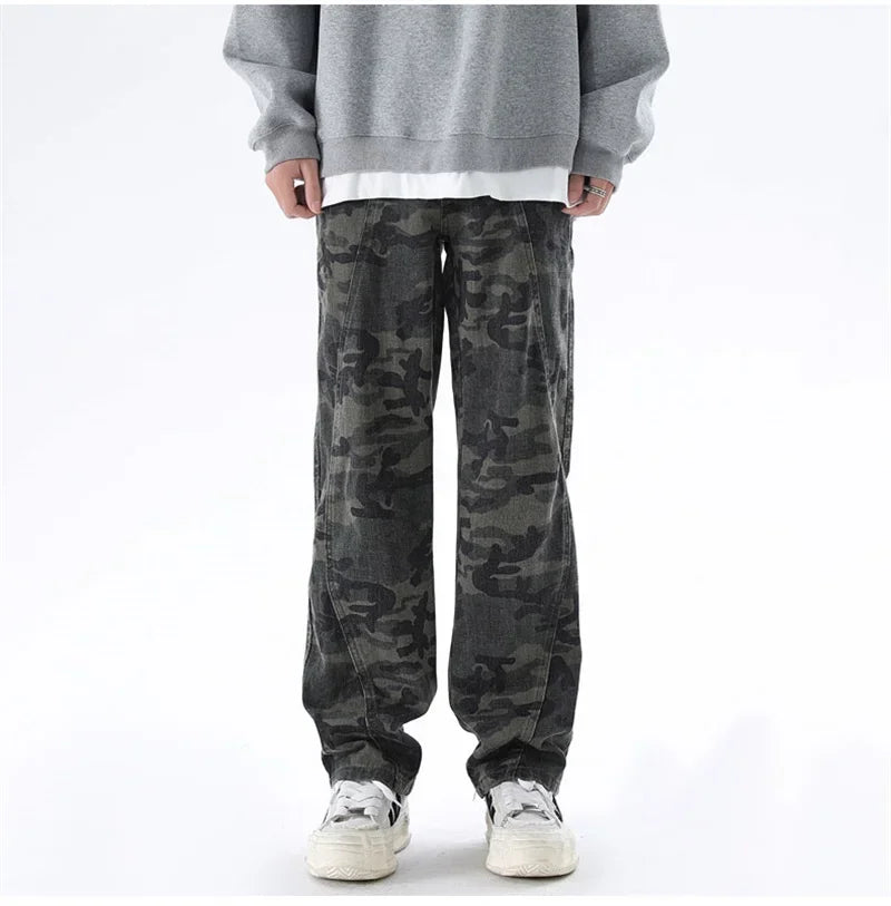 Oversized Men’s Cargo Jeans - Baggy Straight Denim Wear
