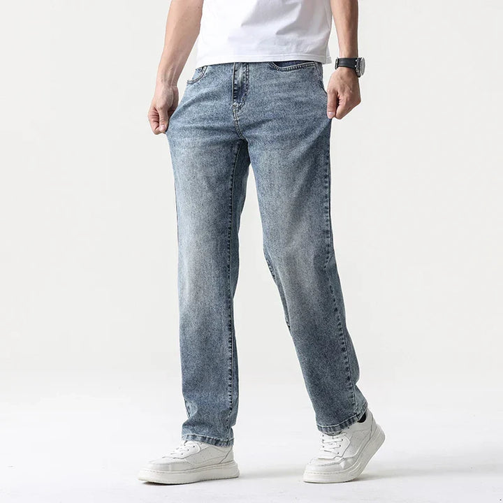 Oversized Men’s Wide Leg Jeans - Straight Lyocell, Casual