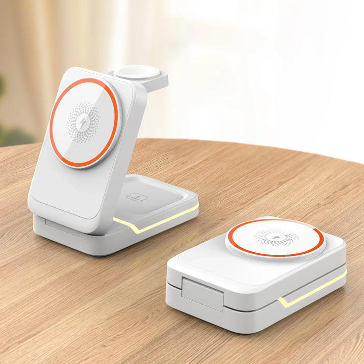 Foldable magnetic wireless charger – iPhone 12-16, Apple Watch, AirPods, USB-C, 15W 2026