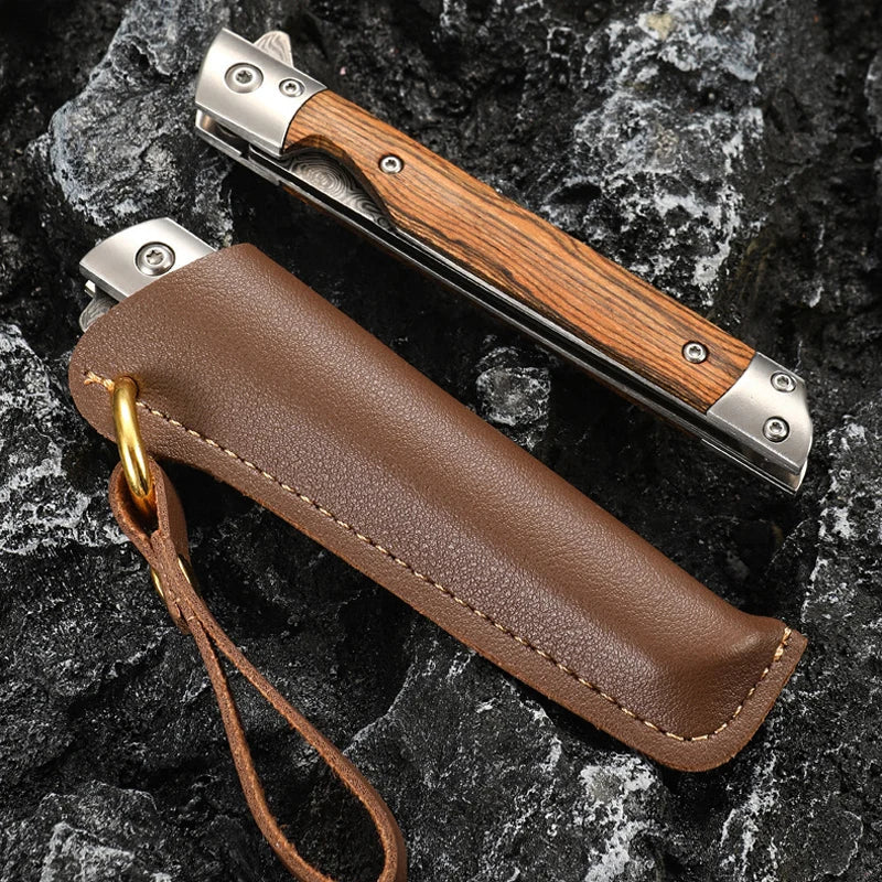 Damascus Pattern Folding Pocket Knife Stainless Steel – Outdoor Camping Multi-Purpose EDC 2026