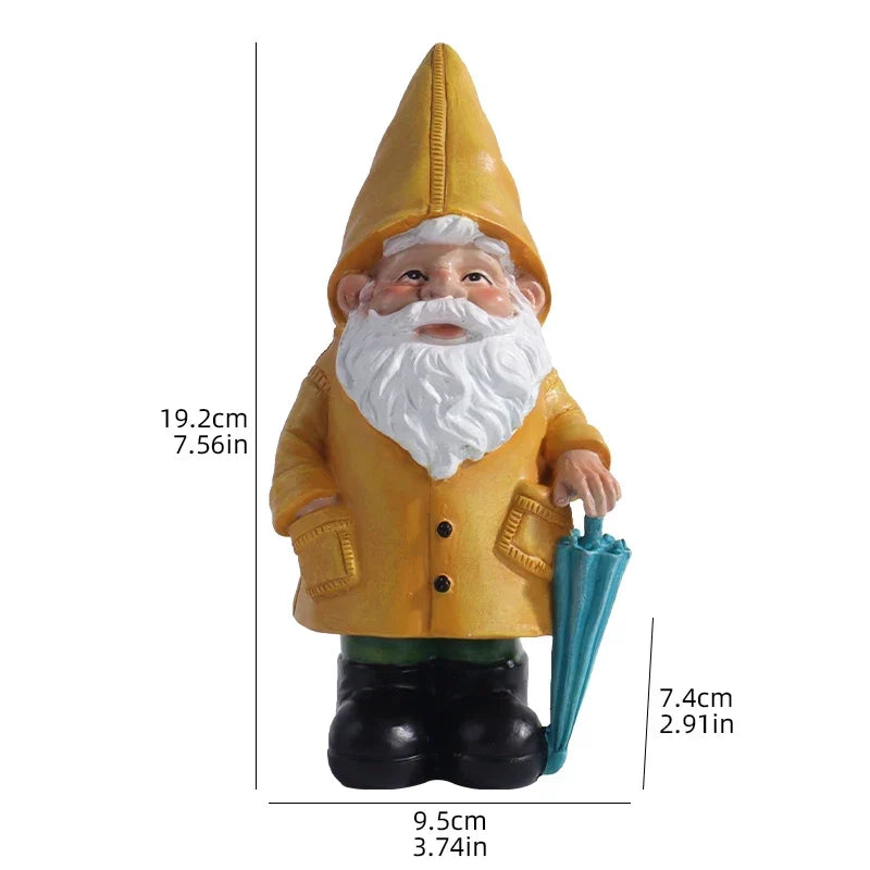 Garden Gnome Statue With Yellow Umbrella Outdoor Lawn Decor Resin Weatherproof Yard Ornament Fall 2026
