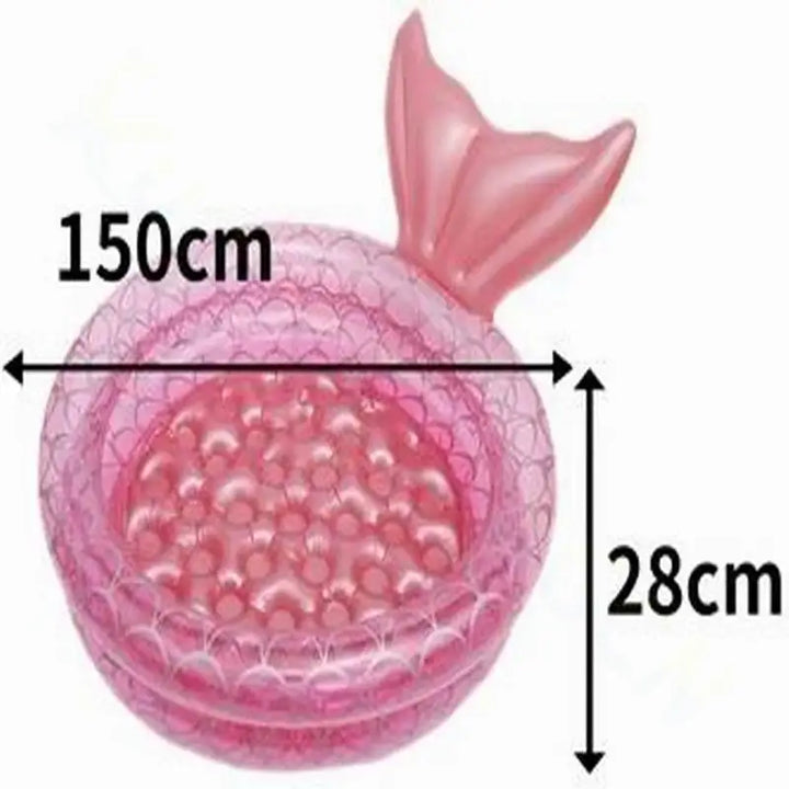 Inflatable Mermaid and Dinosaur Swimming Pool for Kids, Durable PVC, Multiple Sizes 90CM-150CM, Fun Outdoor Summer Activity