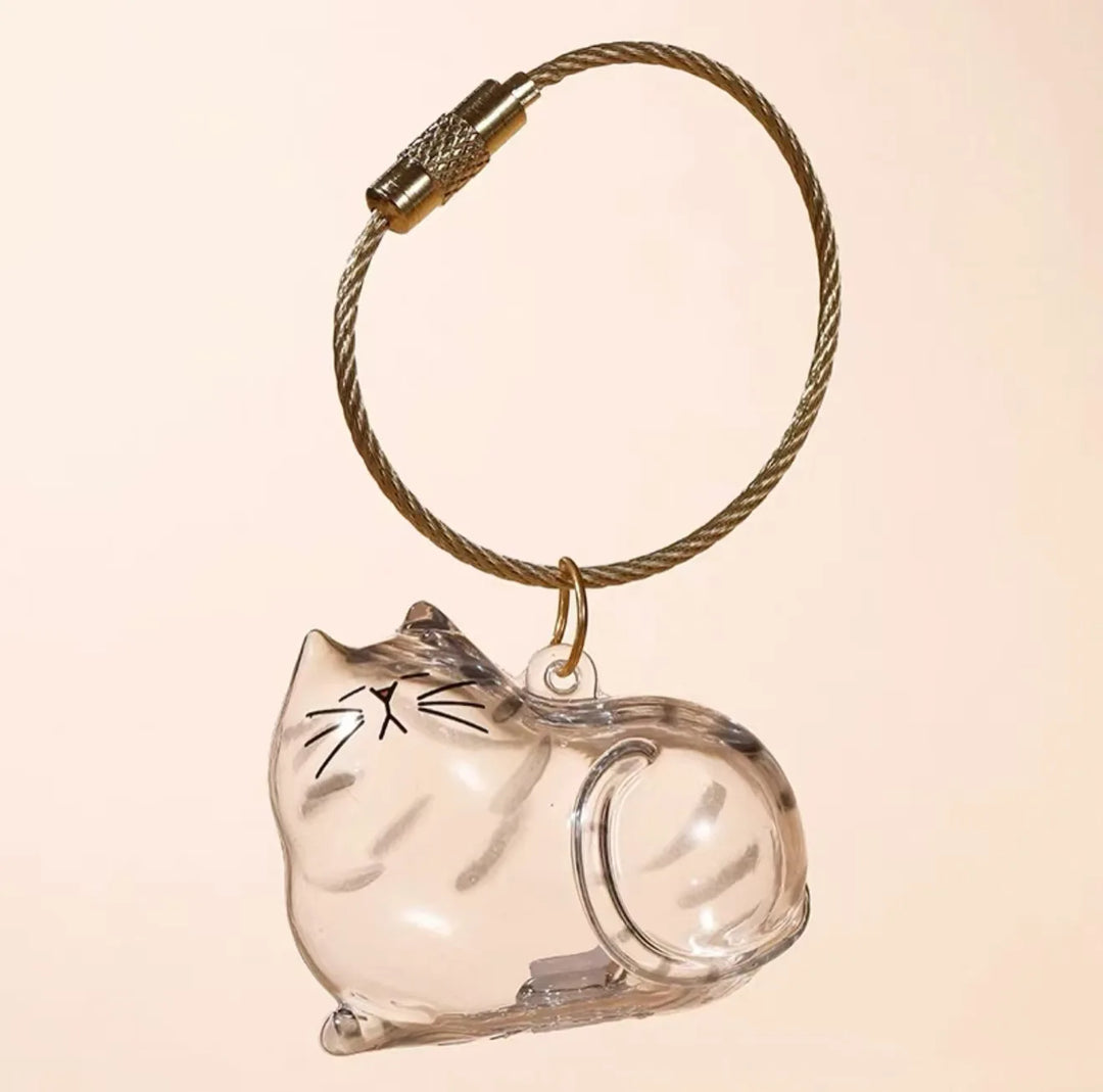Dog Hair Keepsake Keychain Pendant Clear Resin Charm