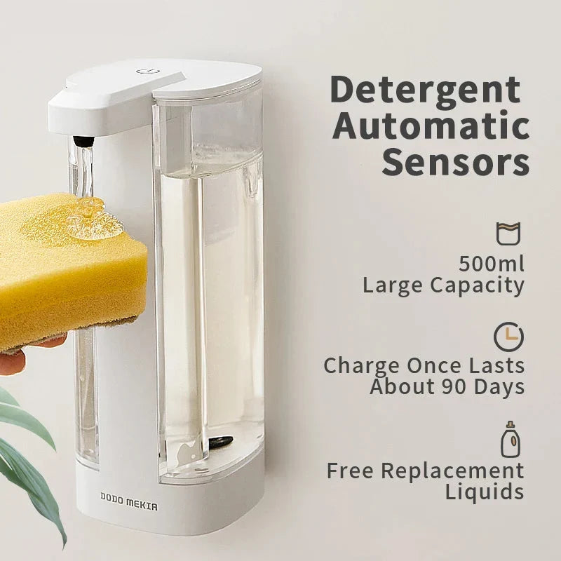 Automatic Dishwashing Machine Sensor Hand Sanitizer Dispenser - Intelligent Kitchen Soap Dispenser with Adjustable Liquid Output