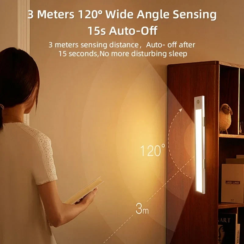 Wireless LED Motion Sensor Cabinet Light – Dimmable Type-C Rechargeable Night Lamp for Closet Kitchen 2026