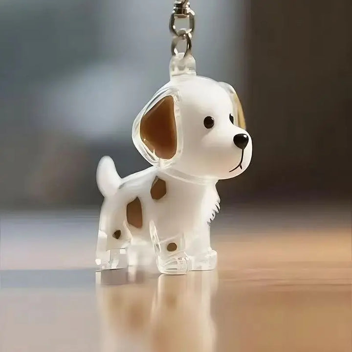 Dog Hair Keepsake Keychain Pendant Clear Resin Charm