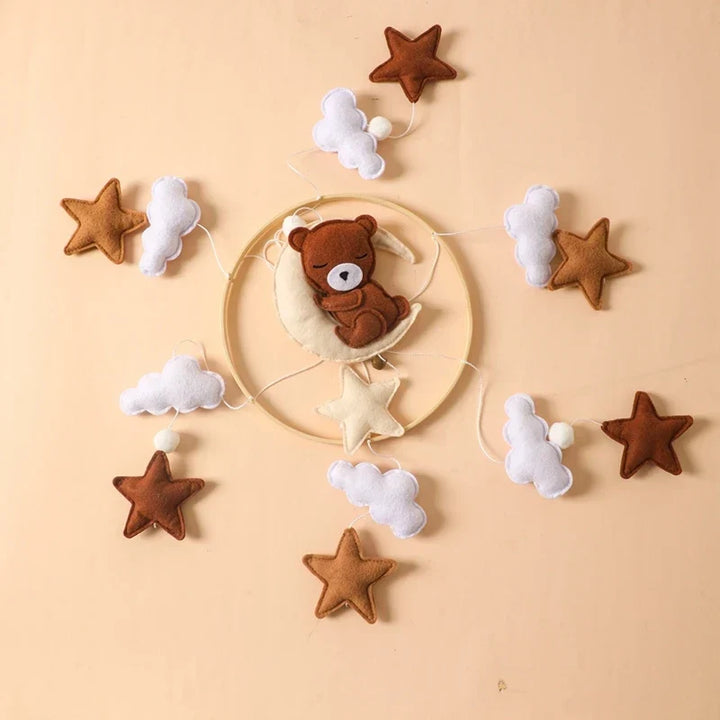 Baby Crib Mobile Wooden Nursery Newborn Sensory Toys