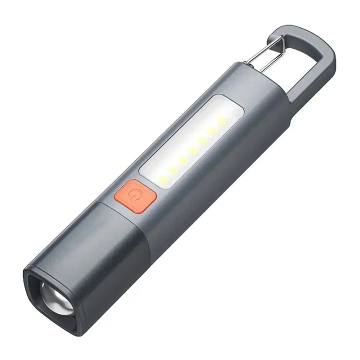 Strong Lighting ABS Flashlamp USB Charging Portable Outdoor Flashlight - Telescopic COB Side Lamp for Camping and Hiking