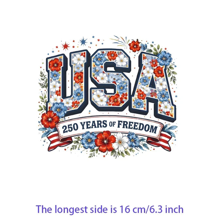 Iron On Patches USA Flag Bald Eagle Heat Transfer Set Patriotic 4th Of July DIY Clothing Decor 2026