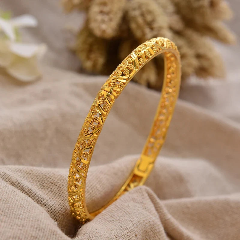 Gold Plated Bangles Luxury Arabic Wedding Bracelet