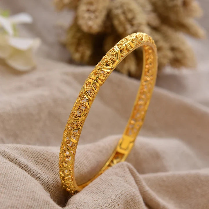 Gold Plated Bangles Luxury Arabic Wedding Bracelet