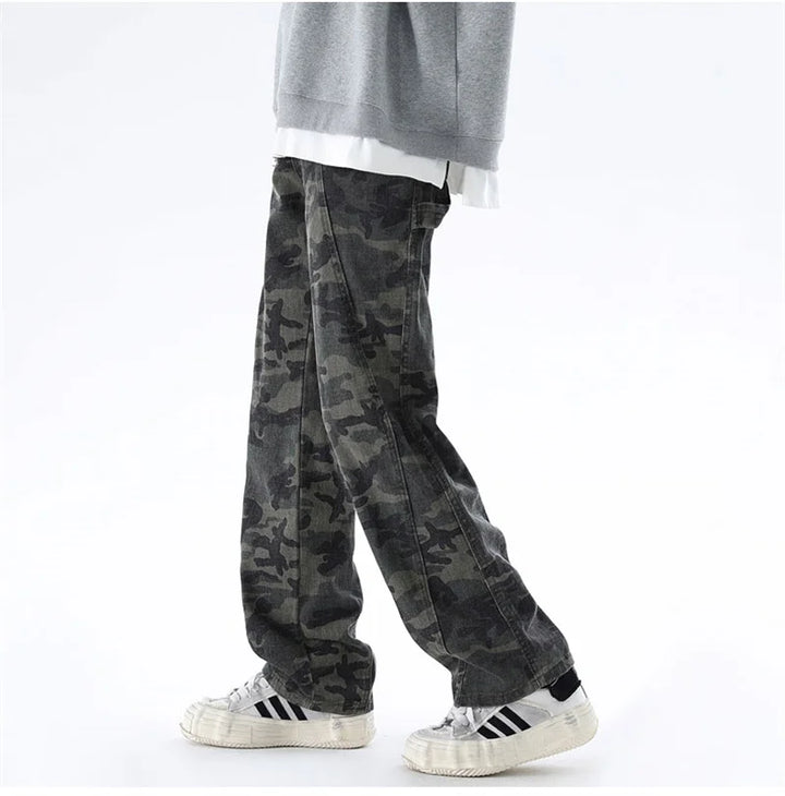 Oversized Men’s Cargo Jeans - Baggy Straight Denim Wear