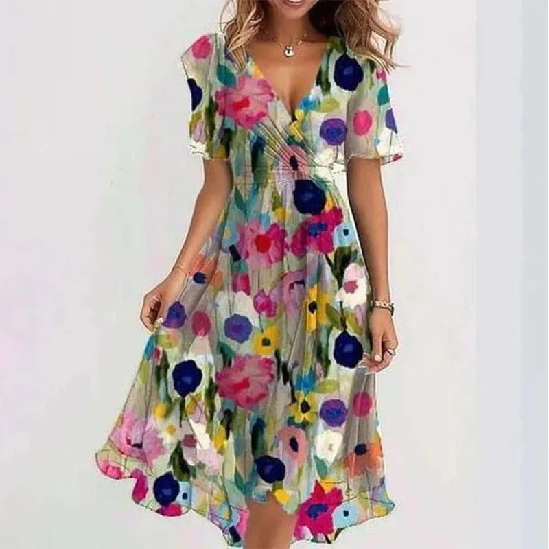 Sexy Deep V-neck Print Women&