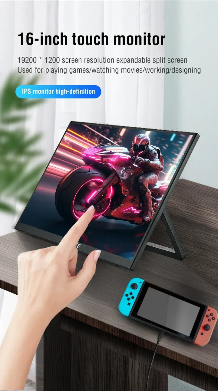 16 Inch Portable Touch Monitor 1920x1200 HDR10 Low Blue