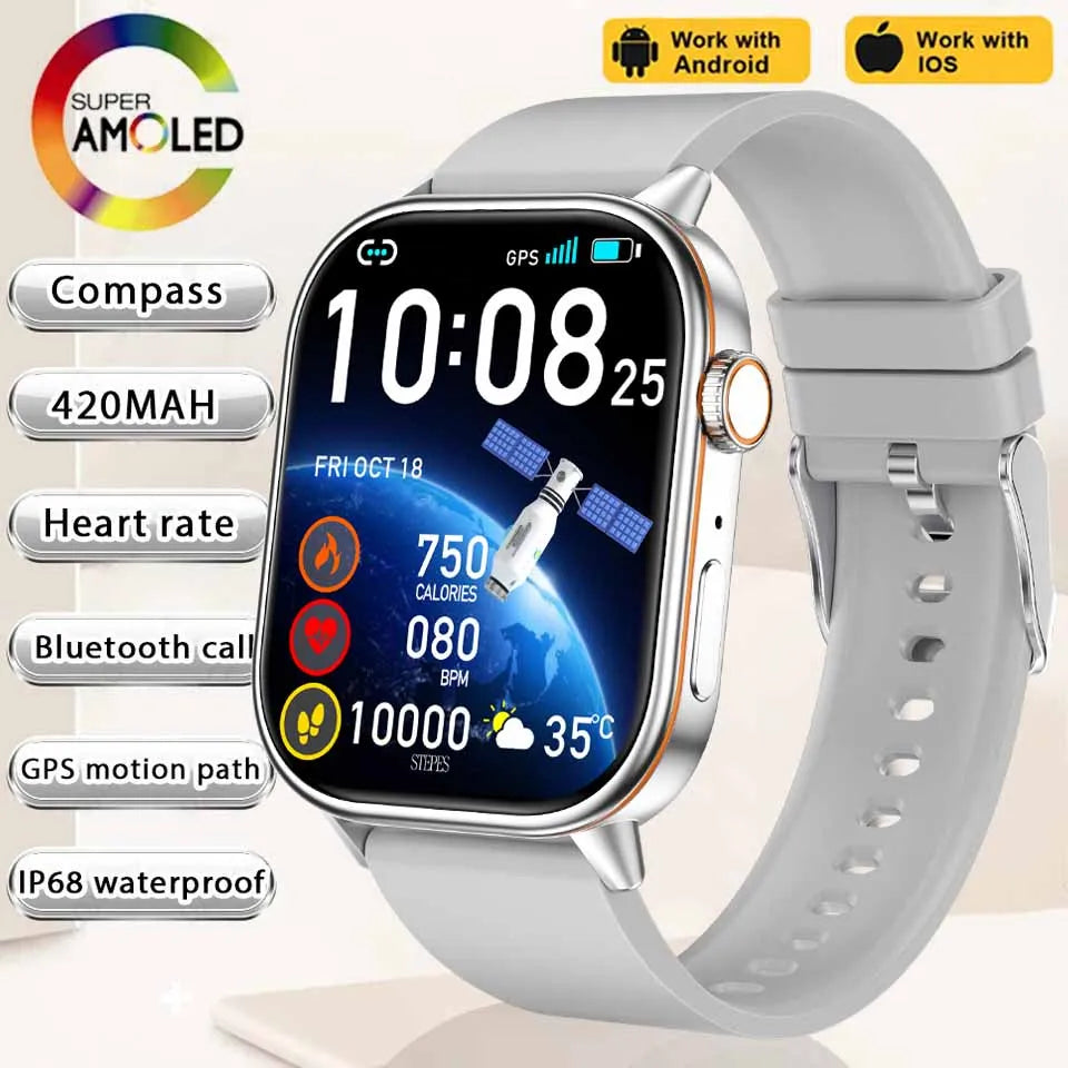 Smartwatch GPS 2.01 Inch AMOLED Display IP68 Waterproof Fitness Tracker for Active Living Fall 2025