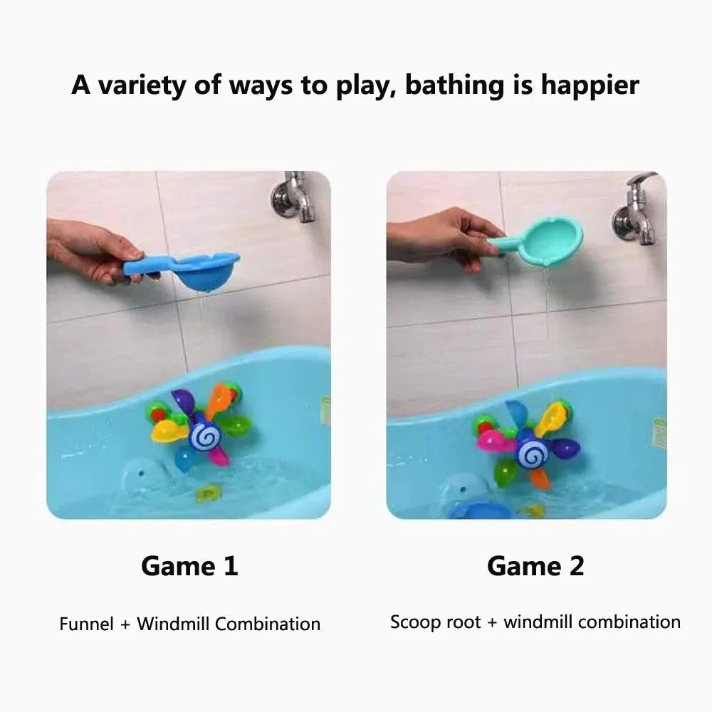 colourful Waterwheel Baby Bath Toys Set - Fun Bathtub Shower Sprinkler Play for Kids