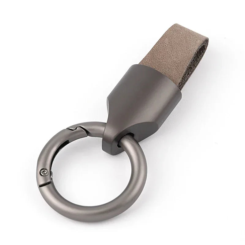 Cowhide Leather Keychain Carabiner Ring Everyday Carry