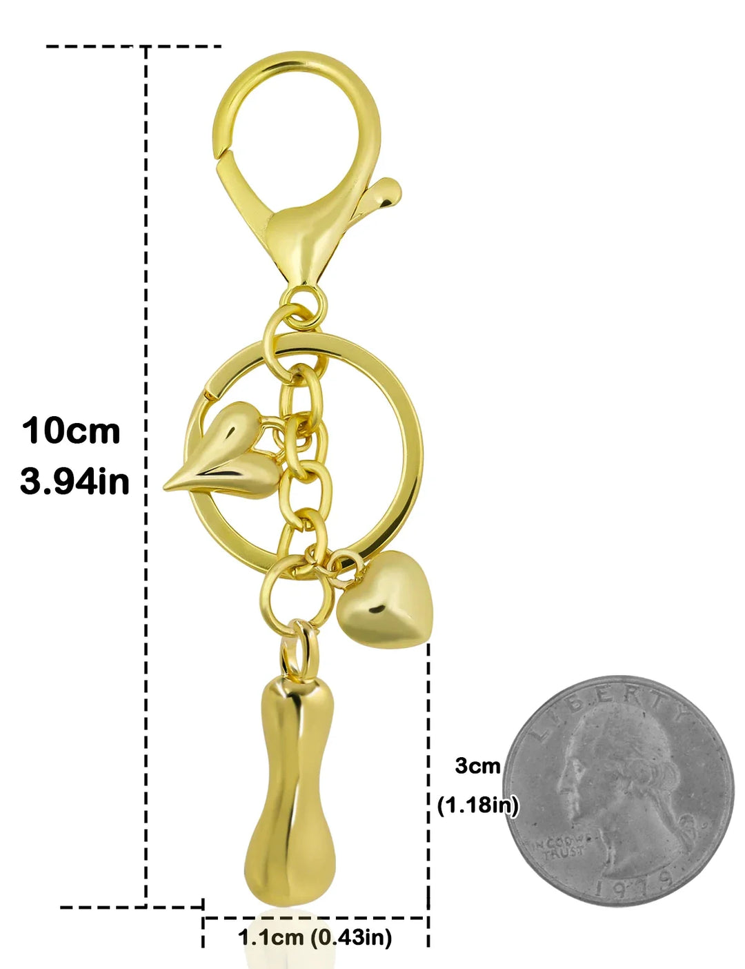 Personalized Keychain Gold Bubble Letter Bag Charm Gift