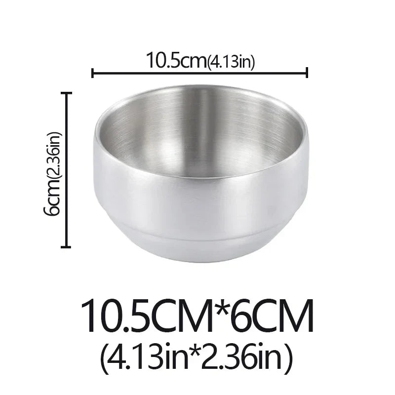 Stainless Steel Double Layer Rice Bowl With Lid Insulated