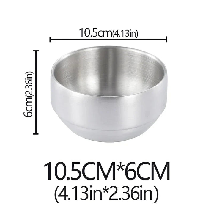 Stainless Steel Double Layer Rice Bowl With Lid Insulated