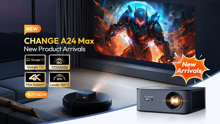Mini Android Projector WiFi 6 350 ANSI Lumens – 4K Ready Smart Home Cinema 2026 Gift