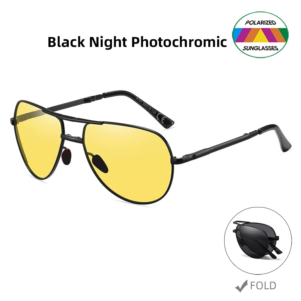 Aviator Sunglasses Foldable Metal Pilot Style Polarized UV400 Sun Glasses, Summer 2026 Trend, All-Day Comfort