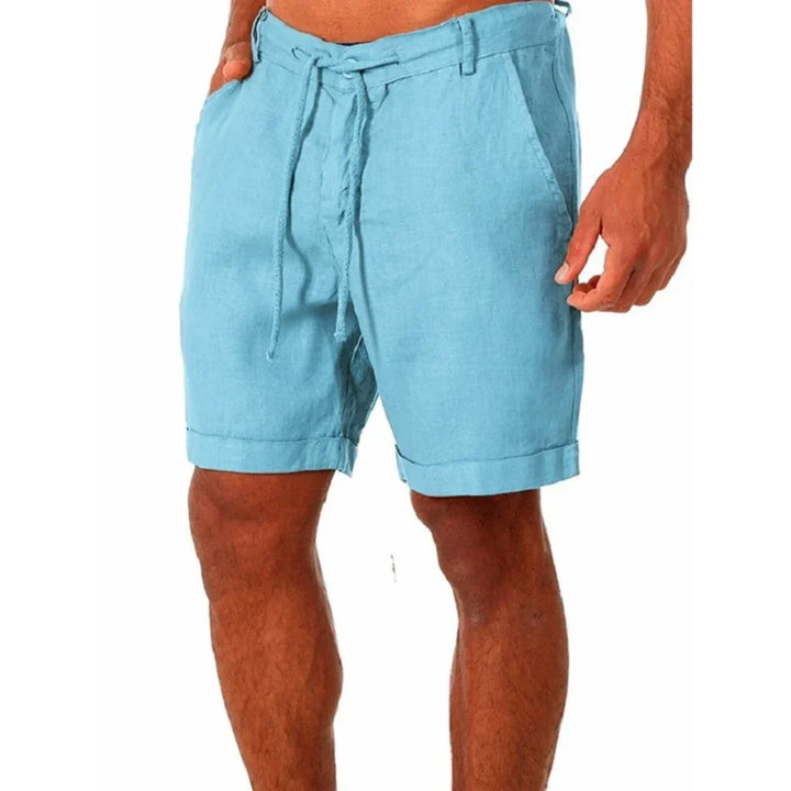 Lightweight Breathable Cotton Linen Summer Shorts for Men, Relaxed Fit Casual Beach Wear