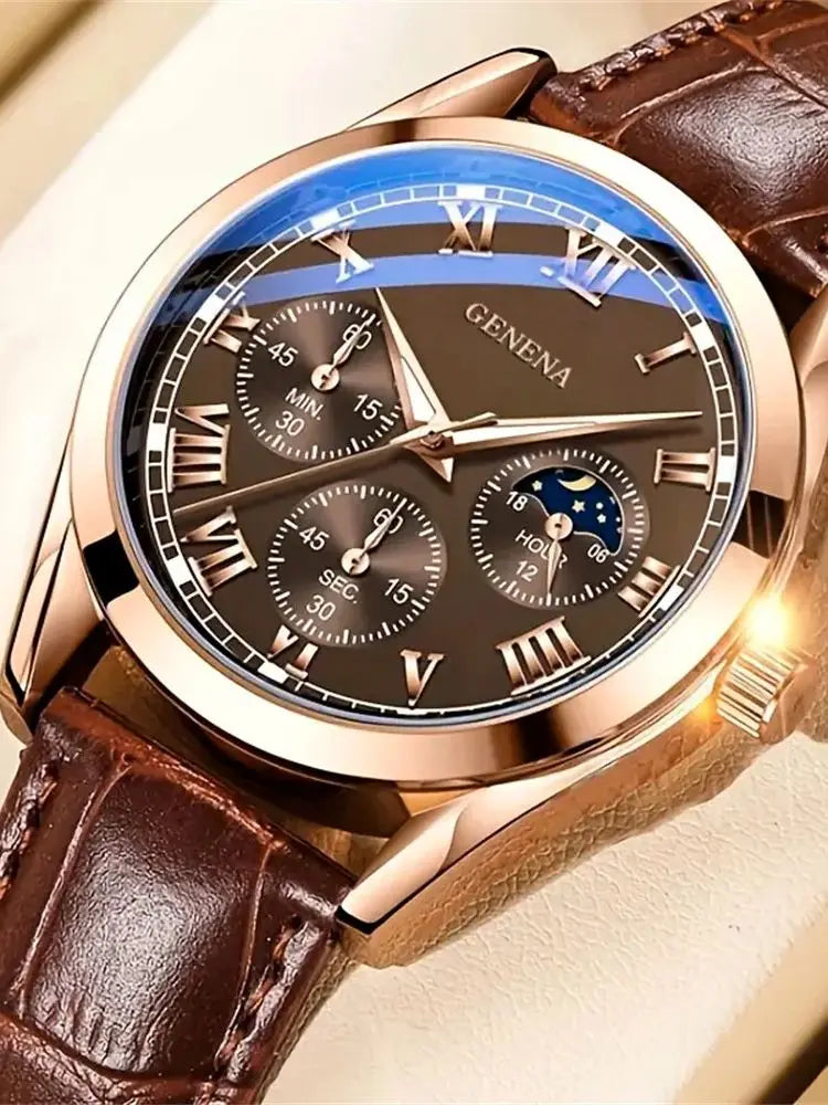 Quartz Watch Leather Strap Dress Casual Fall 2025 Business