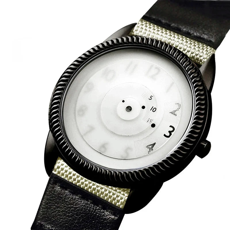 Quartz Handless Watch Canvas Strap Minimalist Style