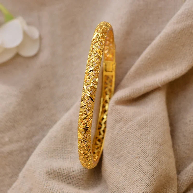 Gold Plated Bangles Luxury Arabic Wedding Bracelet