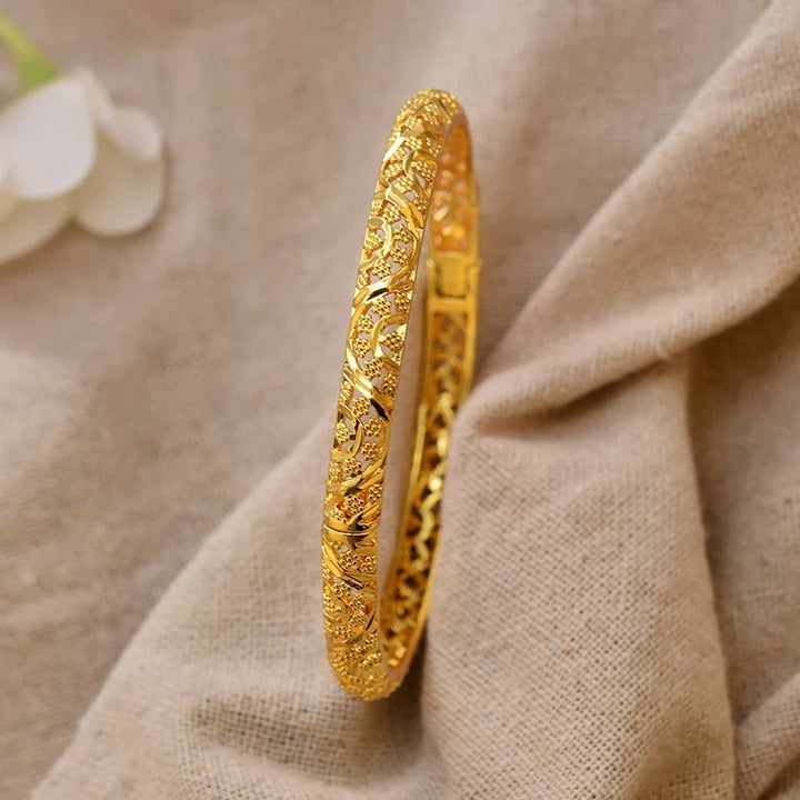 Gold Plated Bangles Luxury Arabic Wedding Bracelet