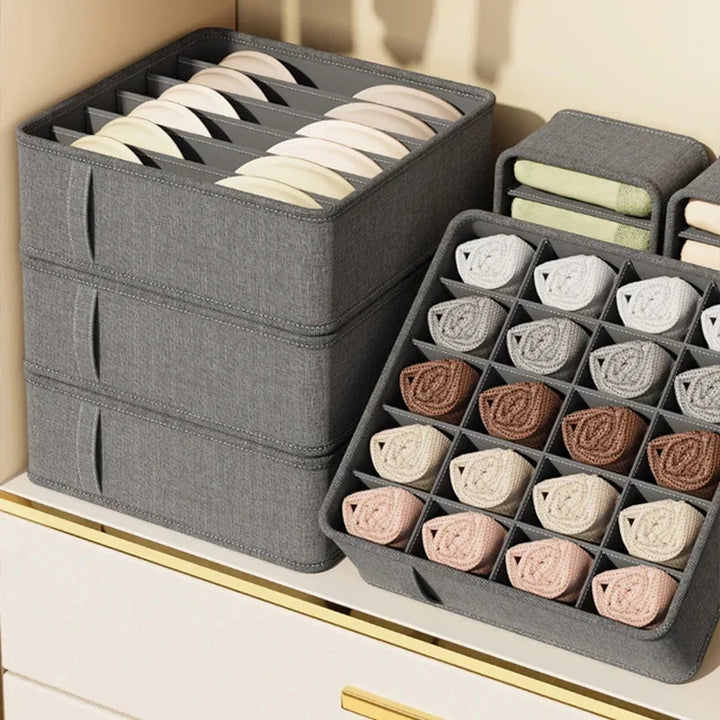 Polyester Sock Bra Organizer Box with 20 Grids - Home Organizers for Drawers &amp; Cabinets