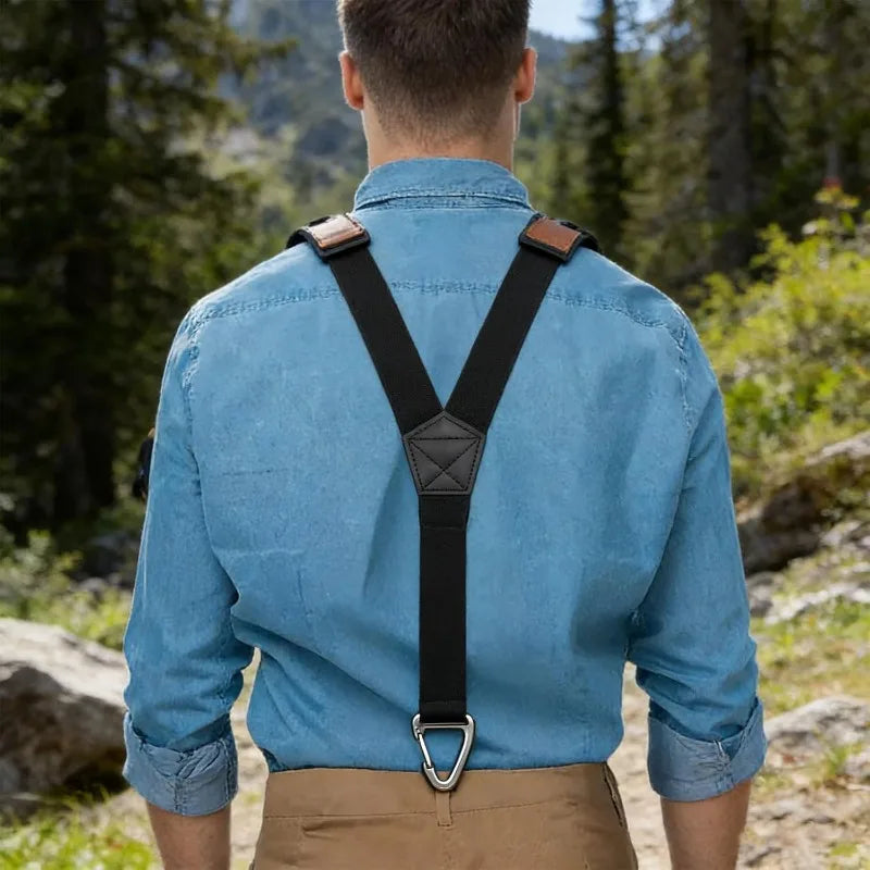 Suspenders Black 3.8cm Wide Y-Back Elastic Work Braces Fall 2026 With Plastic Gripper Clasps
