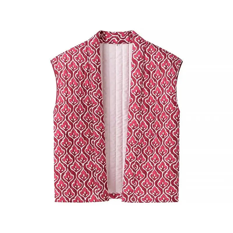 Insulating Women’s Quilted Vest - Loose Open Stitch, Cotton